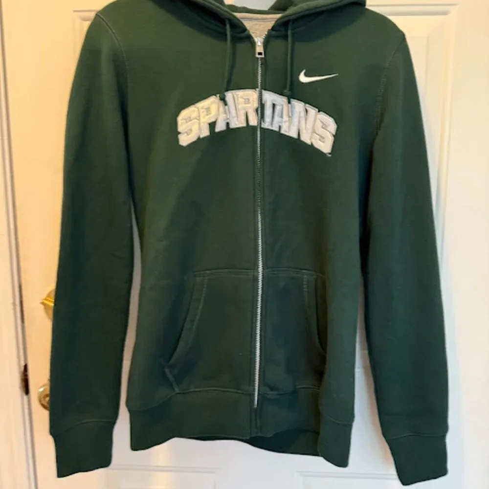 Nike Michigan State Spartans Zipper Fleece Hoodie - Picture 2 of 4